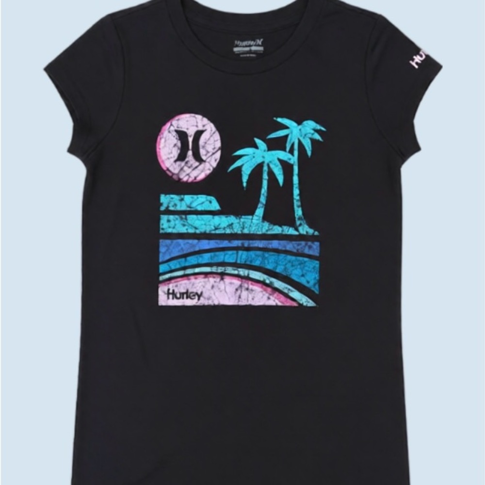 Hurley Kids T-Shirt with Blue and Pink Graphic